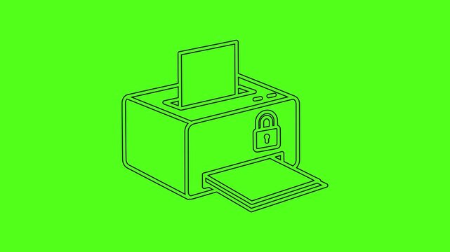 Secure Printing and Confidential Document Output Animated Icon
