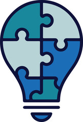 Obraz premium Creative Problem Solving and Idea Generation with Interlocking Puzzle Piece Lightbulb