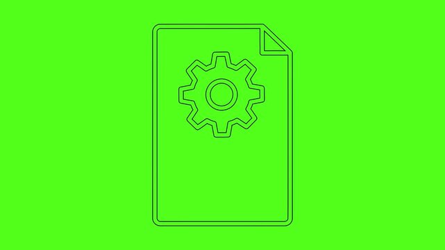 Document Configuration and File Processing Animated Technical Icon