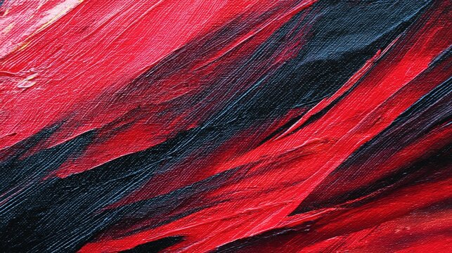 expressionism. Interwoven red and black brushstrokes on canvas, abstract expressionism, color conflict. wellbeing guides.
