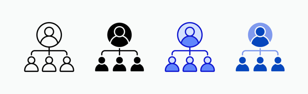 Manager Icon Sheet Multiple Style Collection Isolated Vector