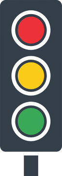 Traffic light vector illustration with red yellow and green lamps