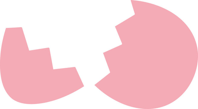 Broken Easter egg shell Silhouette vector illustration with two split halves.
Simple broken eggshell Silhouette for Easter design elements.
Transparent background. svg.