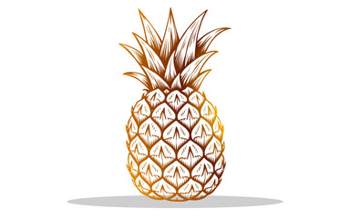 Obraz premium Juicy Golden Pineapple Tropical Summer Fruit Artwork