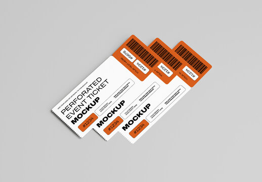 Perforated Admission Ticket Mockup