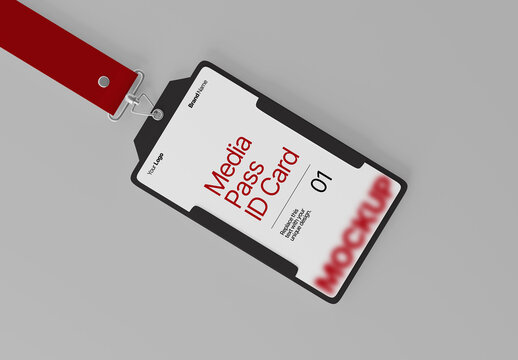 Press Pass ID Card Mockup