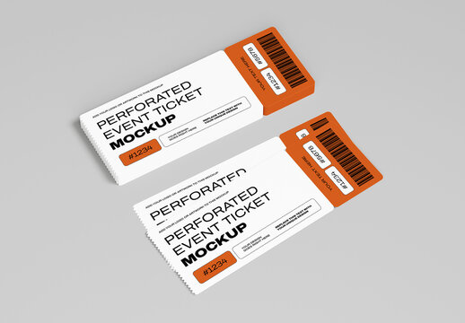 Perforated Event Ticket Mockup