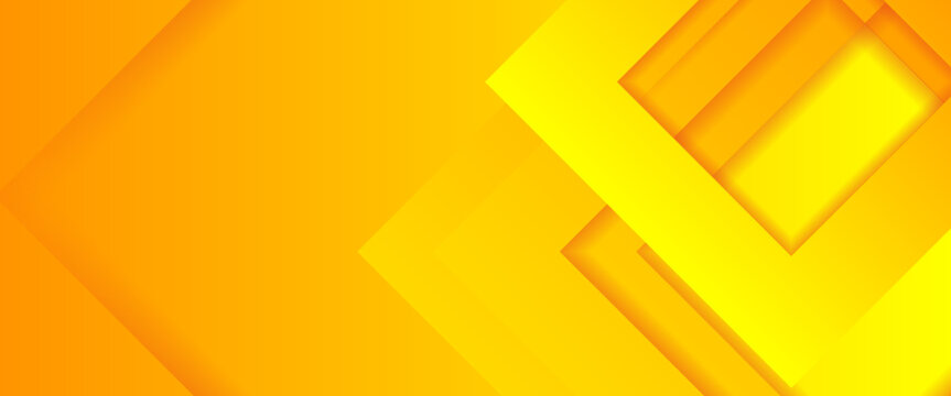 A vibrant orange and yellow abstract vector background featuring dynamic overlapping diamond shapes. This bright, geometric design uses subtle shadows and gradients for a modern 3D effect.