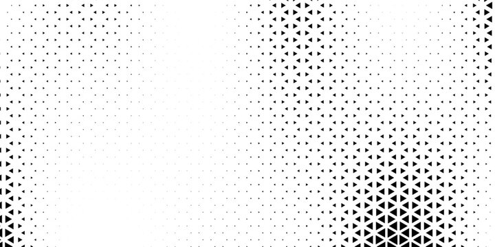 Halftone triangles pattern. Abstract geometric gradient background. Vector illustration