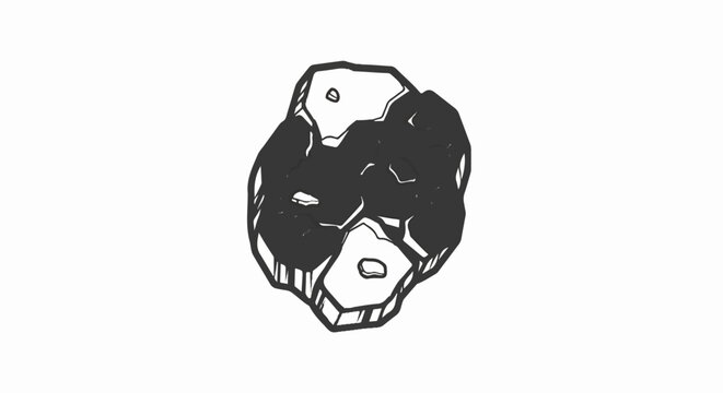 Abstract, dark blob with irregular outline and lighter interior shapes