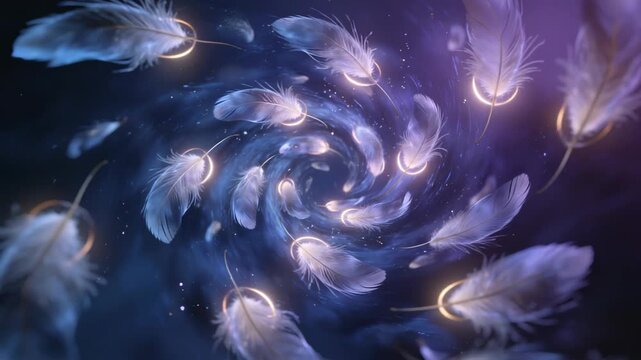 Ethereal Fluid Dynamics of Swirling Seeds Against a Deep Backdrop