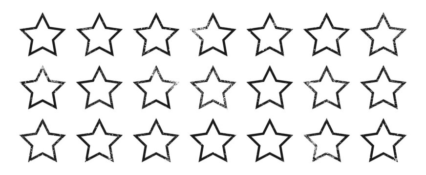 Set of grunge borders in star form