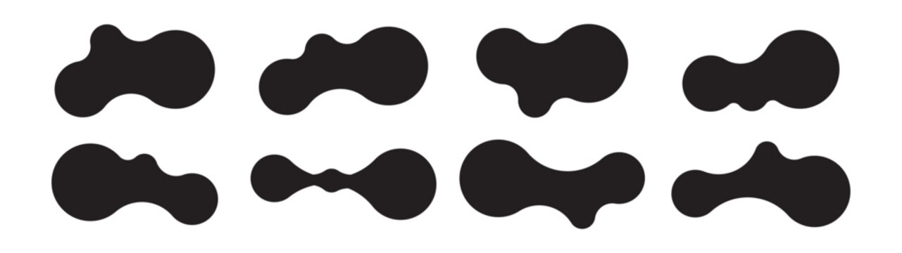 Set of abstract metaball shapes