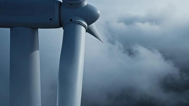 Wind turbine generating clean energy on a moody overcast day