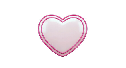 Pink Double Heart Shape on White Background