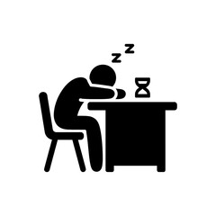 Fototapeta premium Exhausted Overworked Desk Sleep Icon