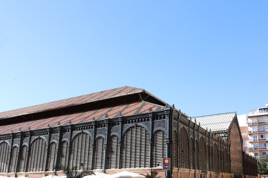 Building of the Mercado Central de Atarazanas in the old town of Malaga, Andalusia, Spain  