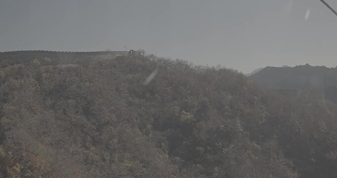 Majestic View of Great Wall against Autumn Background