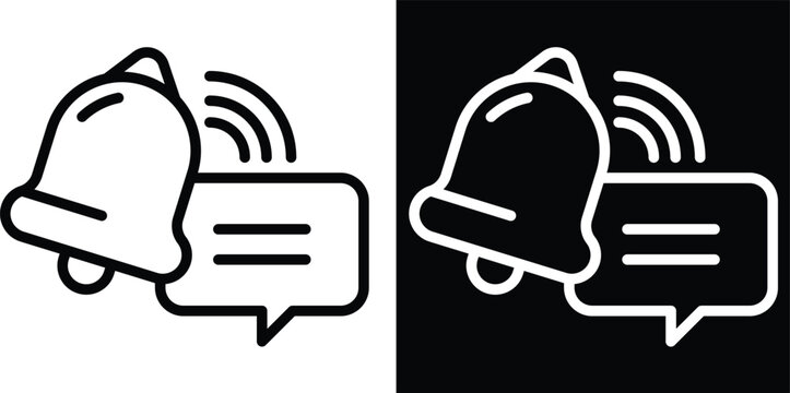 notify Two-tone version in black and white background