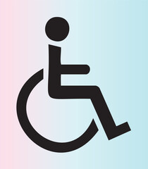 Accessible symbol representing disability and wheelchair accessibility in modern minimalist design format