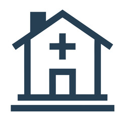 Obraz premium Church Building Icon Outline Vector for Religion Faith and Spiritual Place