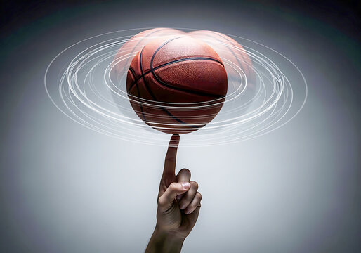 Mastering the spin: a basketball final four moment of focus and skill.