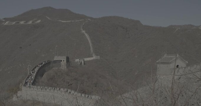 Stunning View of Great Wall Snaking Through Mountains