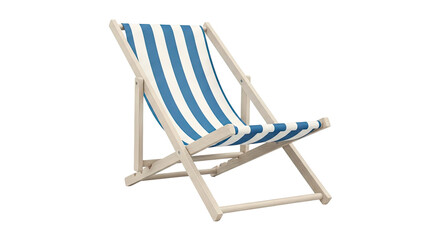 Blue and white striped deck chair