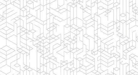 Fototapeta premium Geometric 3D cubes lines abstract background design element