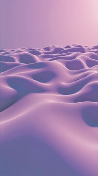 Soft pastel abstract landscape with smooth pink and purple dunes beneath a pale sun; serene, dreamlike, minimal art photography