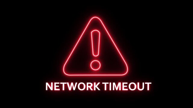 Network timeout alert Icon with binary code background. Attention grabbing icon highlights the importance of digital safety ion Black Screen and Features 4k Animationon