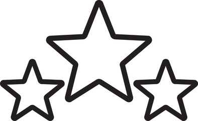 Obraz premium three ranking stars line icon for top quality best product rating and commercial business review feedback