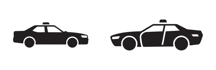 Emergency patrol car silhouette side profile icons isolated on white background vector art © FARJANAAKTER