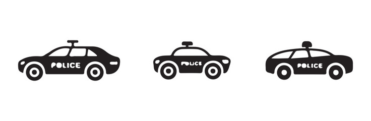 Police patrol cars vector icons set isolated on white background for law enforcement © FARJANAAKTER