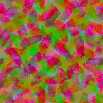 Art abstract Digital painting Multicolored transparent brush strokes, blots, spots, blots, splashes, smudges Burry painted seamless pattern in bold vibrant rich neon tones