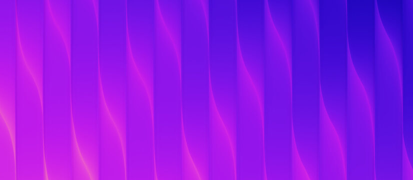 Tech inspired abstract gradient showcasing blue and purple glass textures. Futuristic 3D geometric shapes with ribbed patterns, neon light reflections, and minimal modern design aesthetic.