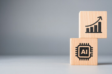 Fototapeta premium AI technology driving business growth and data analytics concept