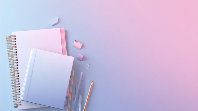 Clean corporate strategy background with notebooks and stationery, ideal for professional presentations and educational content