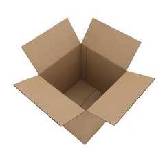 Open empty brown cardboard box isolated on a transparent background open box empty box brown box