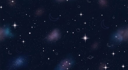 Fototapeta premium Starry night sky with celestial bodies.