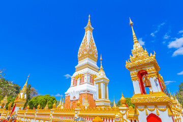Obraz premium The Pagoda of Wat Phra That Panom temple an old temple was prosperous in the Nakhon Phanom Province, Thailand