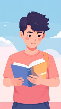 Youthful reader engrossed in a book