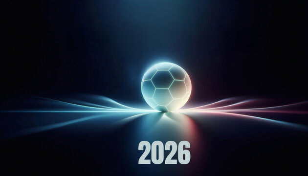 Banner zur Weltmeisterschaft 2026 im Fuj&szlig;ball