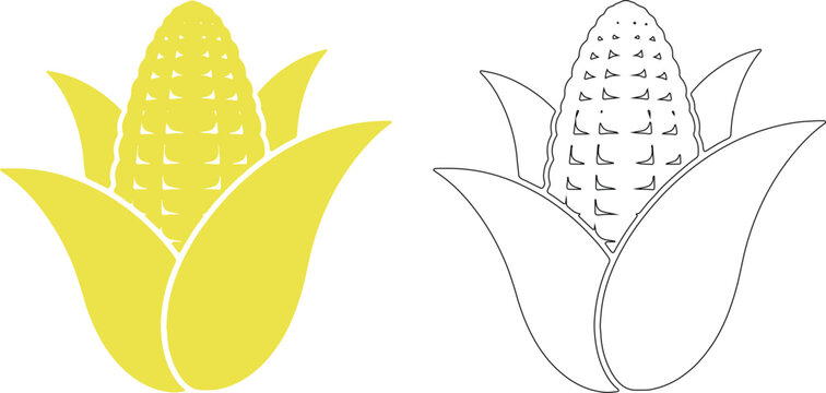 Small corn cob silhouettes yellow black