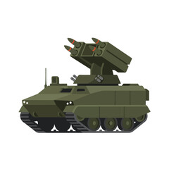Obraz premium vector flat missile launcher vehicle 0010
