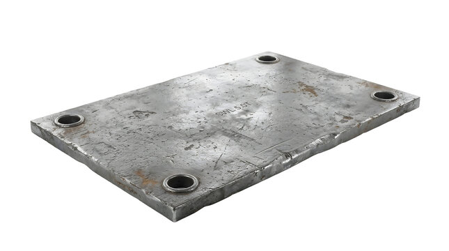 Robust industrial steel plate with four sturdy holes and a clear 5.0 ton safe working load rating for heavy construction