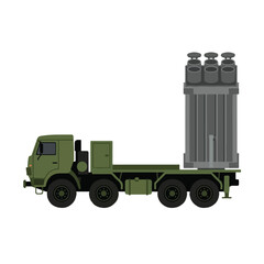 Obraz premium vector flat missile launcher vehicle 003