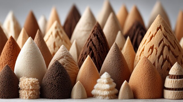 A layered mountain made from sand and stone bits, depicting creativity and detail
