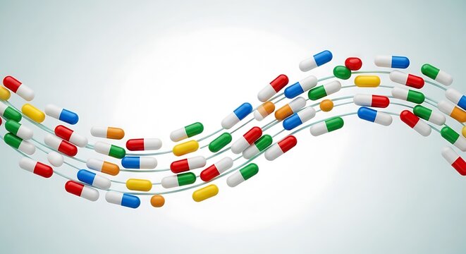 A colorful and intricate dna strand composed of various vibrant nucleotides floating in space
