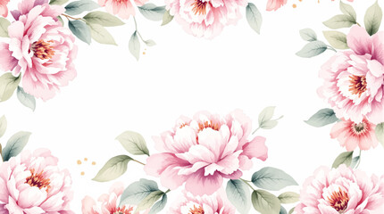 Elegant botanical watercolor frame highlighting a stylish greeting card background © Flower